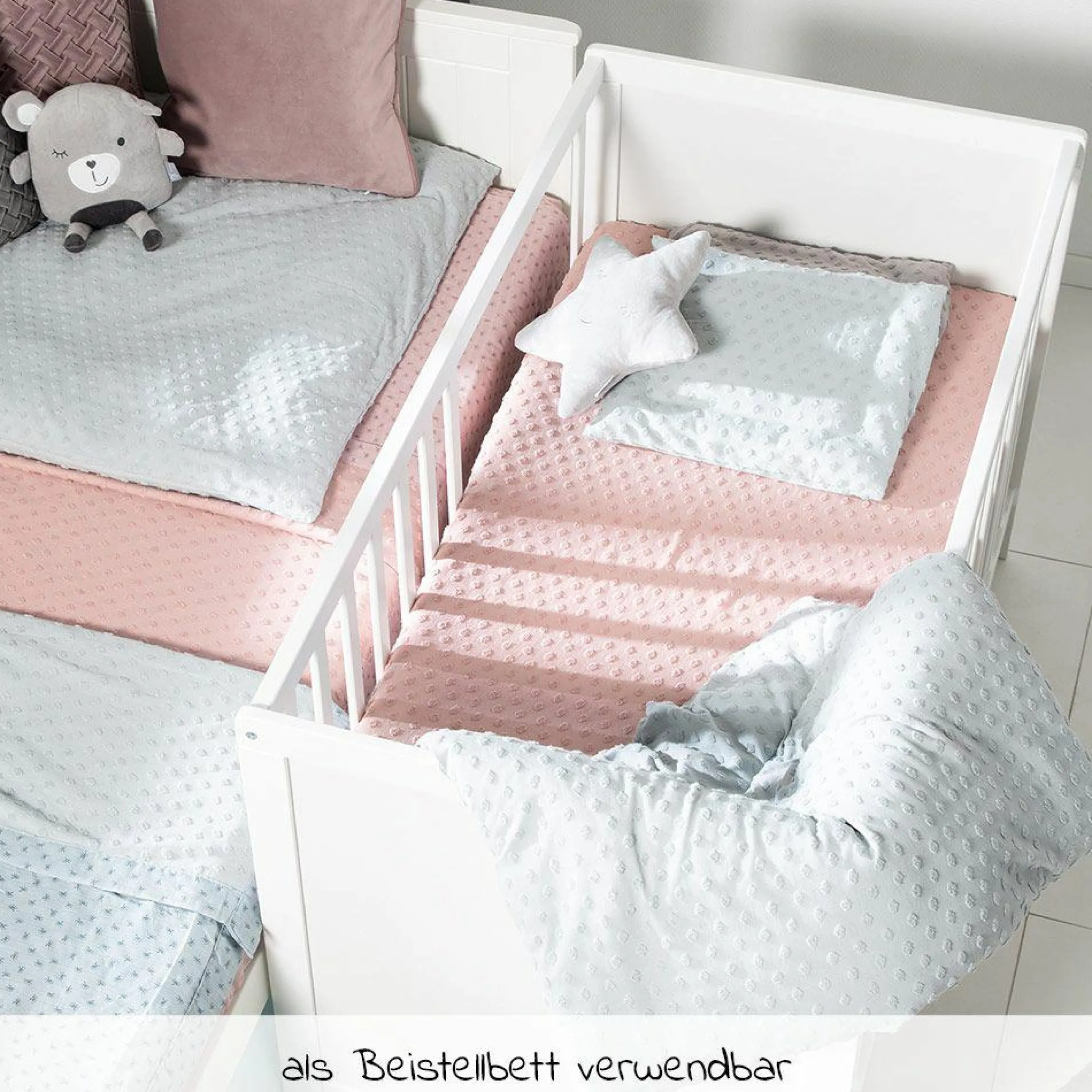 Beistellbett und Kinderbett Hamburg 60 x 120 cm - Weiß