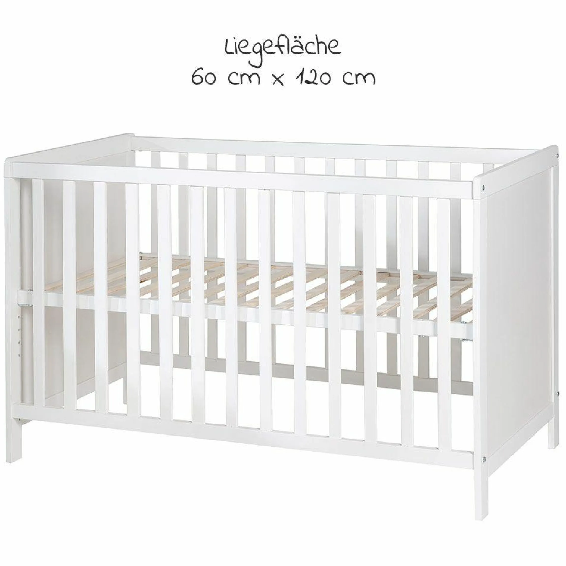 Beistellbett und Kinderbett Hamburg 60 x 120 cm - Weiß