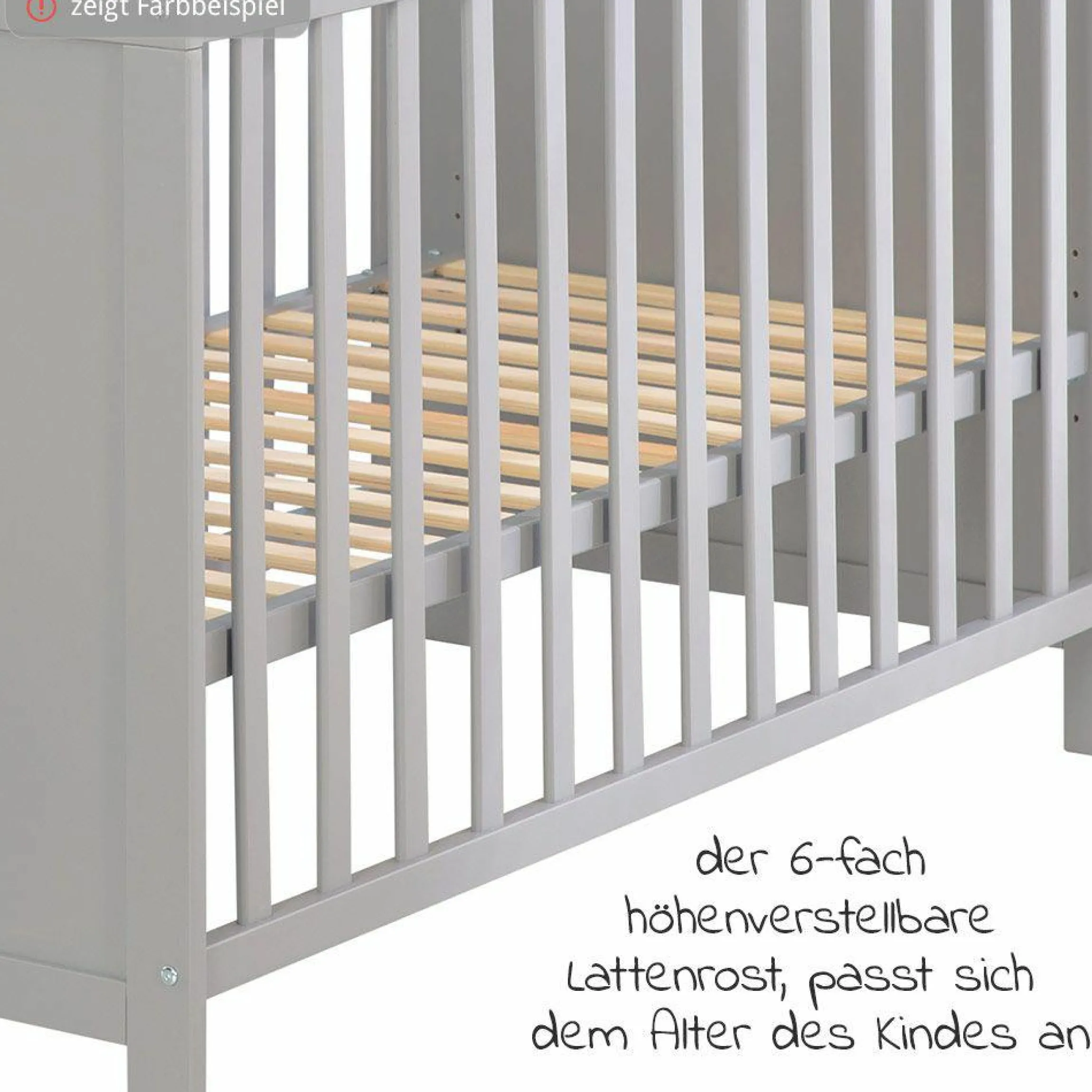 Beistellbett und Kinderbett Hamburg 60 x 120 cm - Weiß