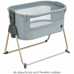 Beistellbettchen Tori Beyond Eco Care ab Geburt - 6 Monate inkl. Matratze & Tragetasche - Grey - Kollektion 2025