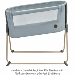 Beistellbettchen Tori Beyond Eco Care ab Geburt - 6 Monate inkl. Matratze & Tragetasche - Grey - Kollektion 2025