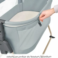 Beistellbettchen Tori Beyond Eco Care ab Geburt - 6 Monate inkl. Matratze & Tragetasche - Grey - Kollektion 2025