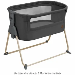 Beistellbettchen Tori Beyond Eco Care ab Geburt - 6 Monate inkl. Matratze & Tragetasche - Graphite - Kollektion 2025