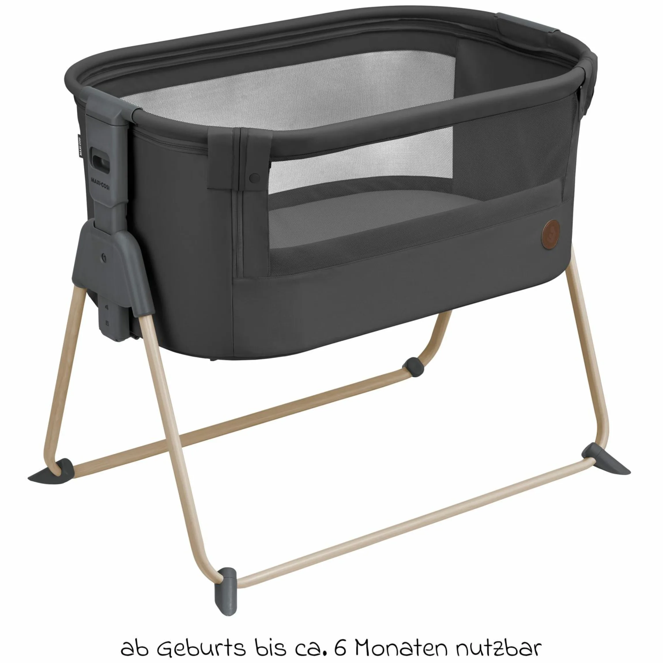 Beistellbettchen Tori Beyond Eco Care ab Geburt - 6 Monate inkl. Matratze & Tragetasche - Graphite - Kollektion 2025