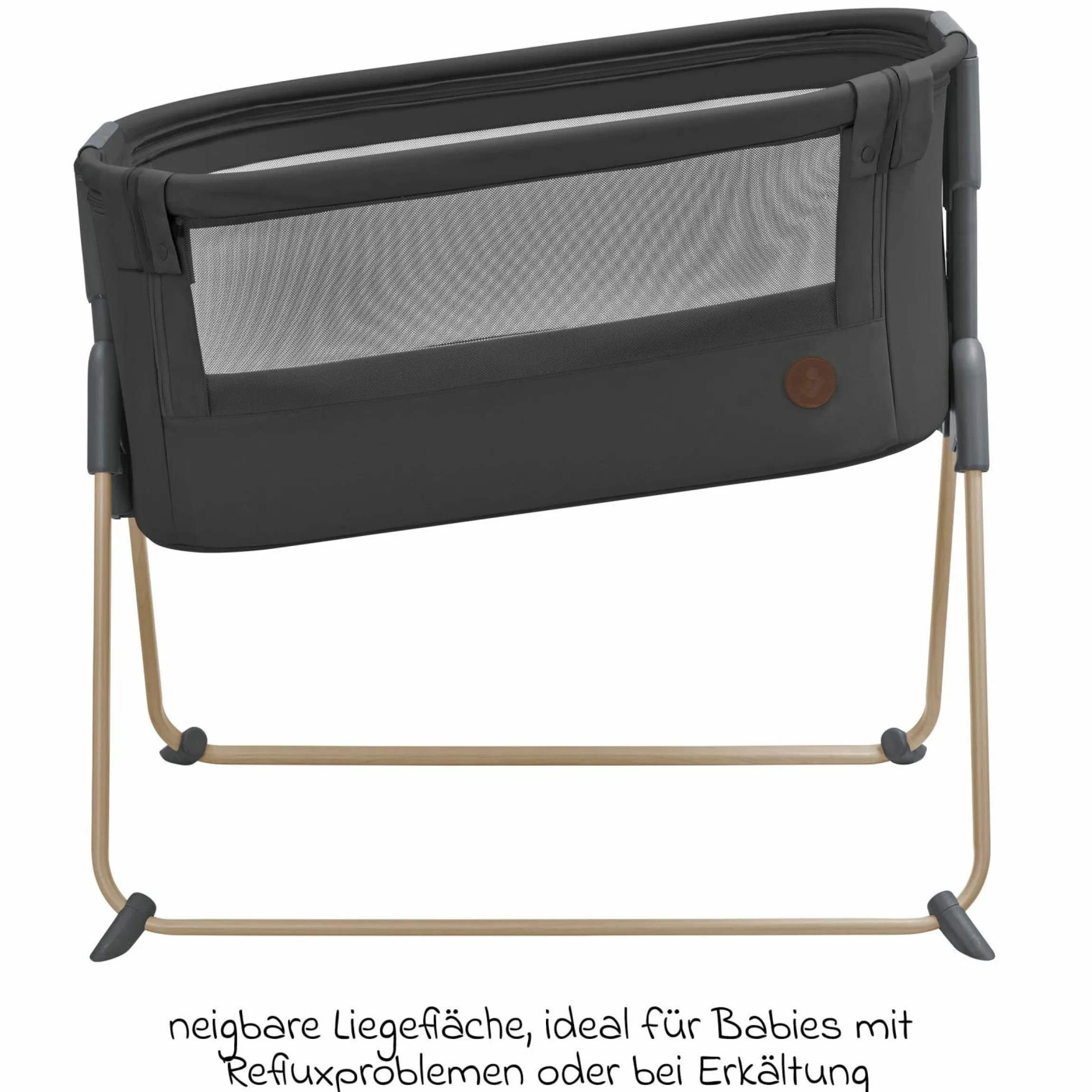 Beistellbettchen Tori Beyond Eco Care ab Geburt - 6 Monate inkl. Matratze & Tragetasche - Graphite - Kollektion 2025