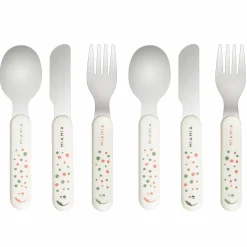 Besteck-Set 6-teilig - Punkte - Weiß