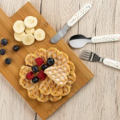 Besteck-Set 6-teilig - Punkte - Weiß