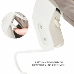 Beta Plus Natural 5-tlg. Newborn-Set - Hochstuhl + 2in1 Neugeborenen-Aufsatz & Wippe + Essbrett + Sitzpolster - Stretch Beige