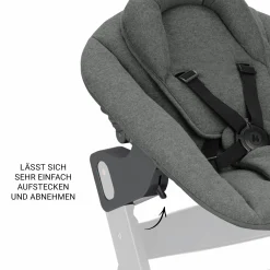 Beta Plus Natural 5-tlg. Newborn Set - Hochstuhl + 2in1 Neugeborenen-Aufsatz & Wippe Premium, Essbrett, Sitzkissen - Dark Grey