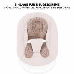 Beta Plus White 5-tlg. Newborn Set - Hochstuhl + 2in1 Neugeborenen-Aufsatz & Wippe + Essbrett + Sitzkissen - Disney - Bambi Rose