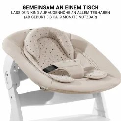 Beta Plus Whitewashed 5-tlg. Newborn Set - Hochstuhl + 2in1 Neugeborenen-Aufsatz & Wippe + Essbrett + Sitzkissen - Disney Winnie the Pooh - Beige