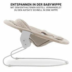 Beta Plus Whitewashed 5-tlg. Newborn Set - Hochstuhl + 2in1 Neugeborenen-Aufsatz & Wippe + Essbrett + Sitzkissen - Disney Winnie the Pooh - Beige