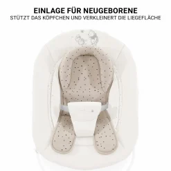 Beta Plus Whitewashed 5-tlg. Newborn Set - Hochstuhl + 2in1 Neugeborenen-Aufsatz & Wippe + Essbrett + Sitzkissen - Disney Winnie the Pooh - Beige
