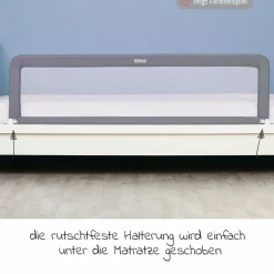 Bettgitter Emma klappbar für Standart & Boxspringbetten 150 x 50 cm - Grau
