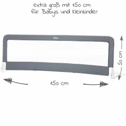 Bettgitter klappbar für Standard & Boxspringbetten 150 x 50 cm - Grau