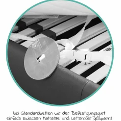 Bettgitter klappbar für Standard & Boxspringbetten 150 x 50 cm - Grau