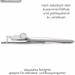 Bettgitter Lara mit Klappmechanismus für Standard- und Boxspringbetten inkl. Spanngurt - Mint