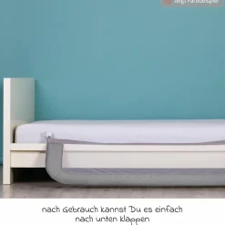 Bettgitter Lara mit Klappmechanismus für Standard- und Boxspringbetten inkl. Spanngurt - Mint