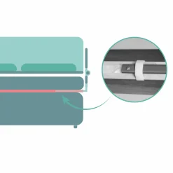 Bettgitter Lara mit Klappmechanismus für Standard- und Boxspringbetten inkl. Spanngurt - Mint