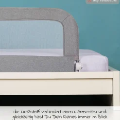 Bettgitter Lara mit Klappmechanismus für Standard- und Boxspringbetten inkl. Spanngurt - Mint