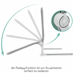Bettgitter Lara mit Klappmechanismus für Standard- und Boxspringbetten inkl. Spanngurt - Grau
