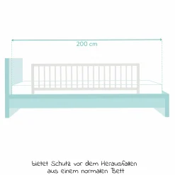 Bettgitter Lilly aus massivem Buchenholz 140 x 45 cm - Weiß