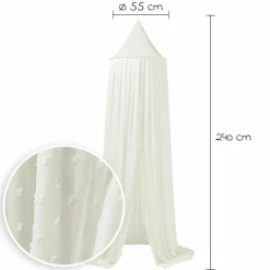 Betthimmel / Baldachin 240 x Ø 55 cm - Plume - Offwhite