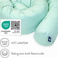 Bettschlange 180 cm - uni Aqua Mint