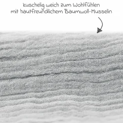 Bettschlange Musselin 180 cm - Grau