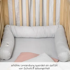 Bettschlange Musselin 180 cm - Grau