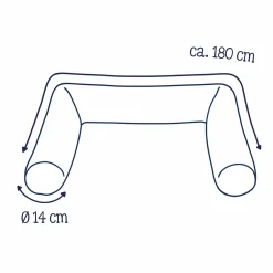Bettschlange Musselin 180 cm - Grau