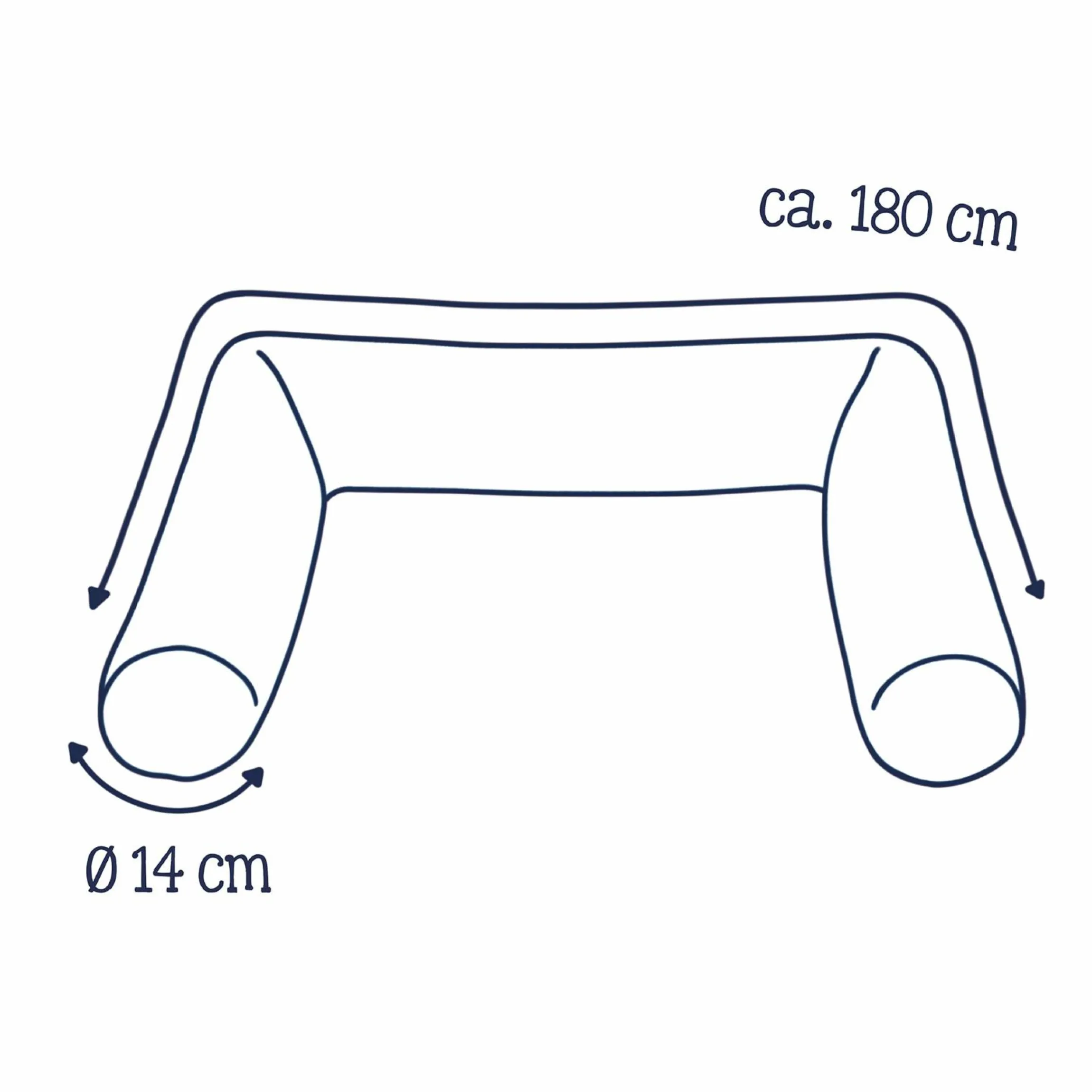 Bettschlange Musselin 180 cm - Grau