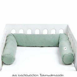 Bettschlange Musselin 180 cm - Grün