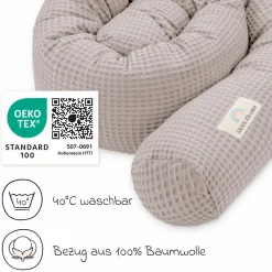 Bettschlange Waffelpique 180 cm - Nougat