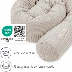 Bettschlange Waffelpique 180 cm - Seashell