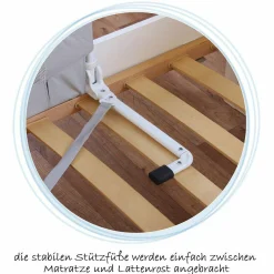 Bettschutzgitter By My Side 100 cm - Weiß Grau