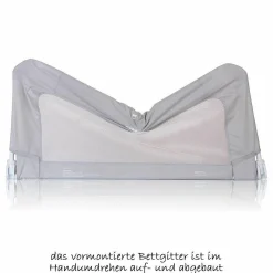 Bettschutzgitter By My Side XL 150 cm - Weiß Grau