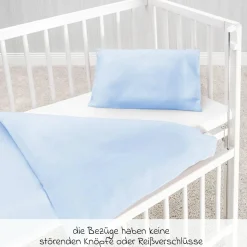 Bettwäsche 80 x 80 cm - Uni Hellblau
