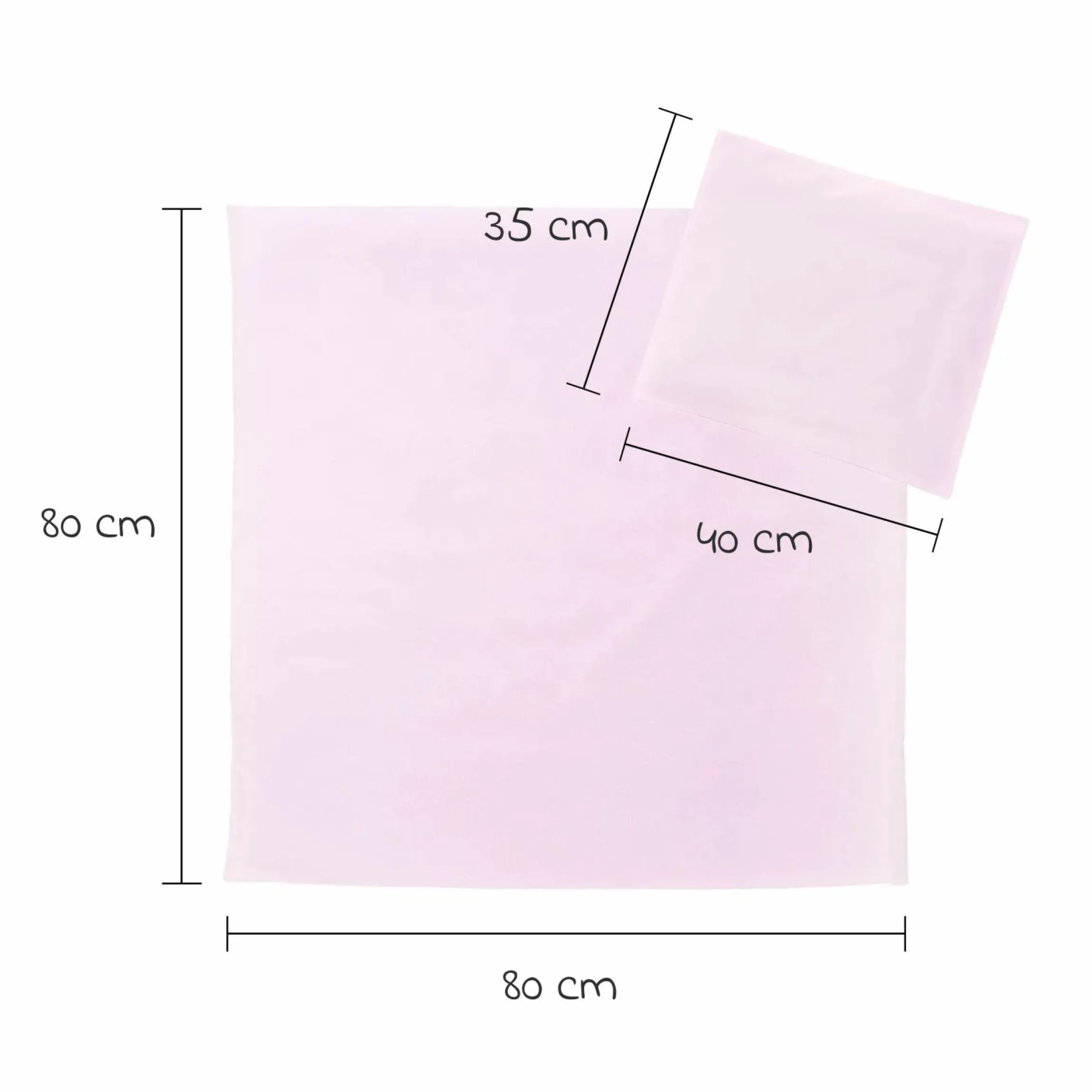Bettwäsche 80 x 80 cm - Uni Rosa