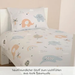 Bettwäsche Flanell 100 x 135 cm - Elephants