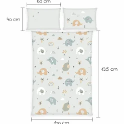 Bettwäsche Flanell 100 x 135 cm - Elephants