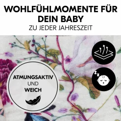 Bezug für Alpha Newborn Bouncer (atmungsaktiv & einfach waschbar) - Floral Beige