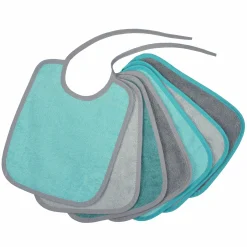 Binde-Lätzchen 7er Pack - Grau-Mint