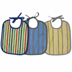 Binde-Lätzchen 3er Pack - Streifen Blau