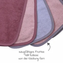 Binde-Lätzchen 5er Pack 25 x 30 cm - Altrosa-Grau