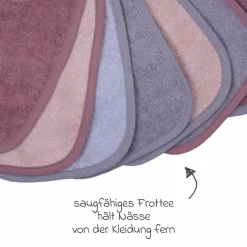 Binde-Lätzchen 7er Pack 20 x 25 cm - Altrosa-Grau