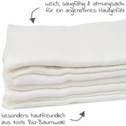 Bio-Mullwindel 5er Pack 70 x 70 cm - Weiß