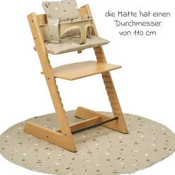 Bodenmatte / Schutzunterlage für Hochstuhl Ø 110 cm - Forest Animals