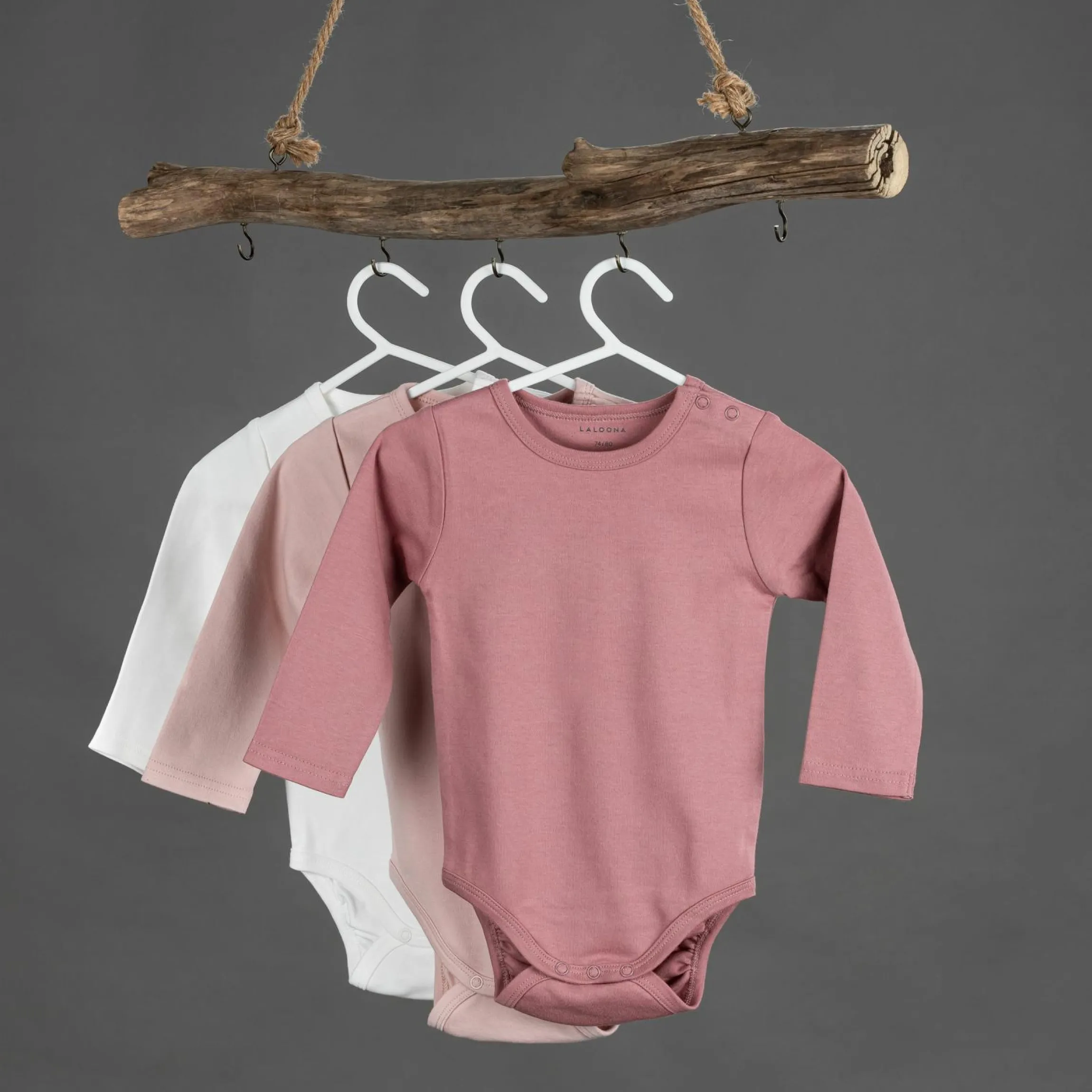 Body Langarm 3er Pack - Rose - Gr. 86/92
