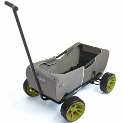 Bollerwagen Eco Mobil - faltbar mit Dach, Transportwagen & Handwagen für 2 Kinder inkl. Spielplatzdecke 2in1 - Forest Green